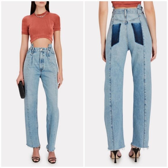 💕AGOLDE💕 Pieced Angled Jeans ~ Matrix Patchwork 29 NWOT - Picture 7 of 16